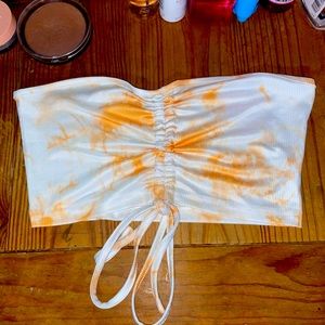 White and orange Shein crop top